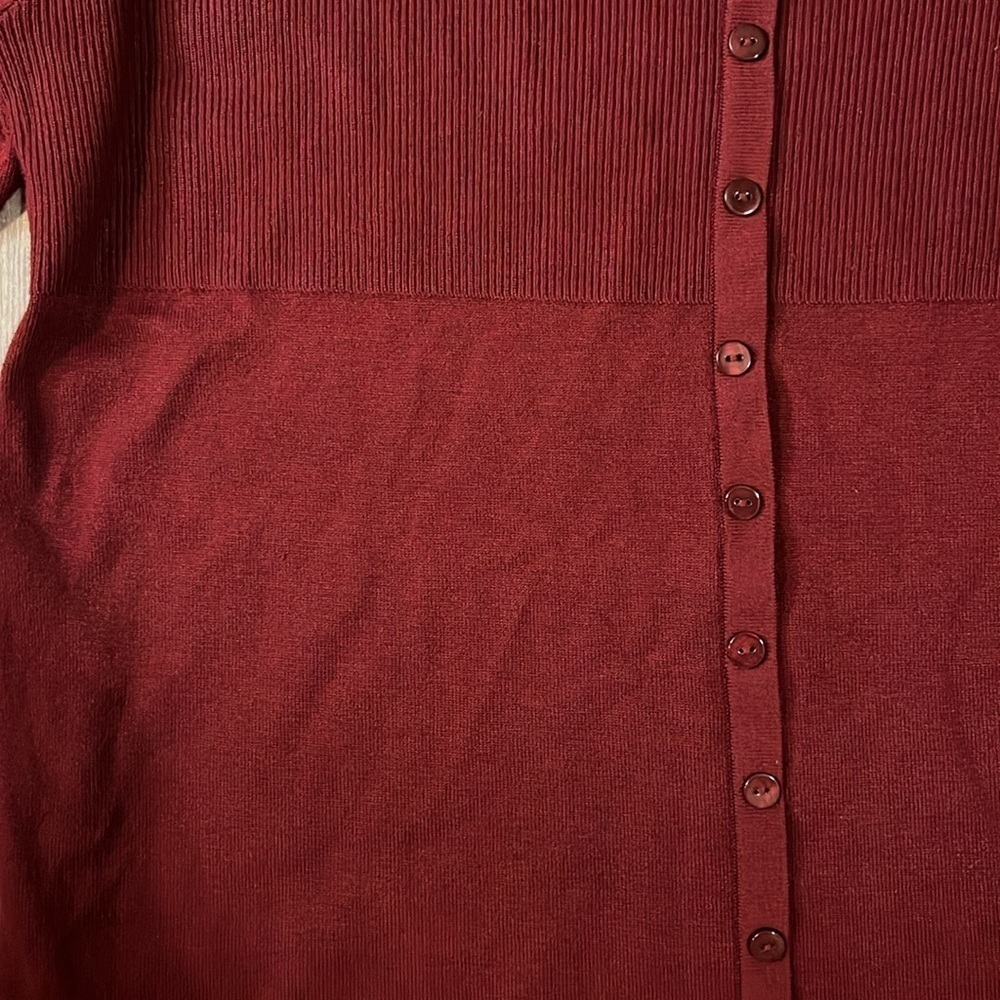 Burgandy cardigan with bling collar - Picture 3 of 4